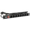 PH12-8D1-P ITK | Блок розеток 8 мест PDU (немец. станд.) PH12-8D1-P 19дюймов DIN49440 с LED выкл. ПВХ 1U шнур 2м