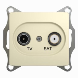 GSL000297 SE | Розетка телевизионная оконечная TV/SAT 1-м СП Glossa 1дБ механизм беж.