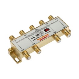 05-6105-1 Rexant | Делитель ТВх8 + 9шт F 5-1000 МГц (GOLD) box (уп.5шт)