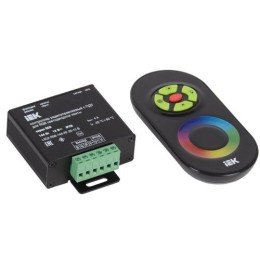 LSC1-RGB-144-RF-20-12-B IEK | Контроллер с ПДУ радио RGB 3 канала 12В 4А 144Вт черн.