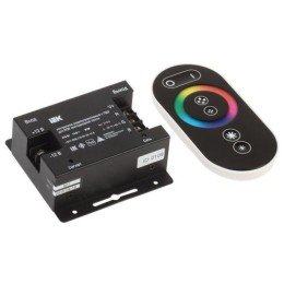 LSC1-RGB-216-RF-20-12-B IEK | Контроллер с ПДУ радио RGB 3 канала PRO 5050 12В 6А 216Вт черн.