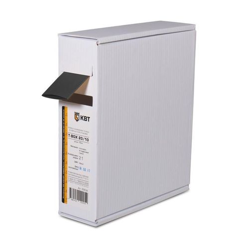 65620 КВТ | Трубка термоусадочная в евро боксе T-BOX 12/6 черн. (уп.10м)