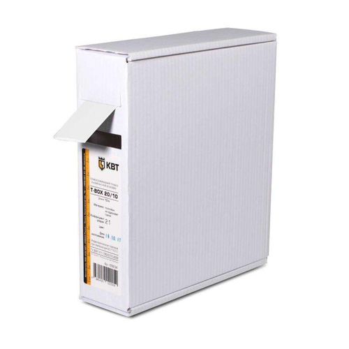 65628 КВТ | Трубка термоусадочная в евро боксе T-BOX 16/8 бел. (уп.10м)