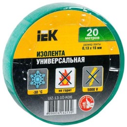 UIZ-13-10-K06 IEK | Изолента ПВХ 0.13х15мм (рул.20м) зел.