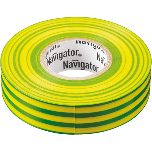 71115 NAVIGATOR | Изолента ПВХ 19мм (рул.20м) жел/зел. NIT-A19-20/YG