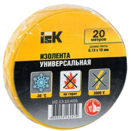 UIZ-13-10-K05 IEK | Изолента ПВХ 0.13х15мм (рул.20м) желт.