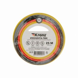 KR-09-2202 Kranz | Изолента ПВХ 0.13х19мм 25м желт.