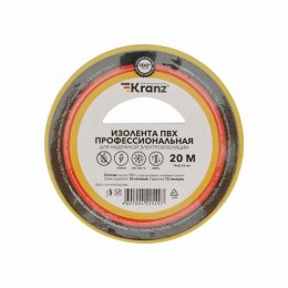 KR-09-2802 Kranz | Изолента ПВХ профессиональная 0.18х19мм 20м желт.