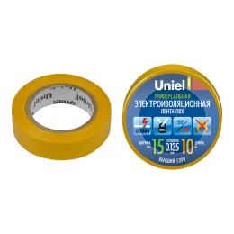 04515 Uniel | Лента изоляционная 0.135х15мм 10м UIT-135P 10/15/01 YEL желт.