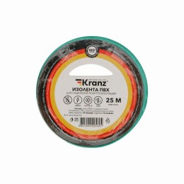 KR-09-2103 Kranz | Изолента ПВХ 0.13х15мм 25м зеленая (уп.5шт)