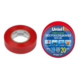 04479 Uniel | Лента изоляционная 0.135х19мм 20м UIT-135P 20/19/01 RED красн.