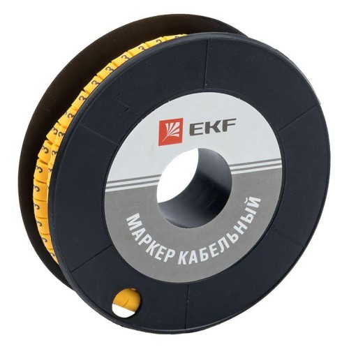 plc-KM-4-3 EKF | Маркер каб. 4.0кв.мм "3" (ЕС-2) (уп.500шт)