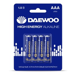 5030381 DAEWOO | Элемент питания алкалиновый AAA/LR03 1.5В High Energy Alkaline 2021 BL-4 (уп.4шт)