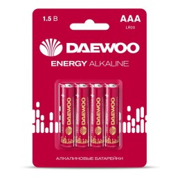 5029903 DAEWOO | Элемент питания алкалиновый AAA/LR03 1.5В Energy Alkaline 2021 BL-4 (уп.4шт)