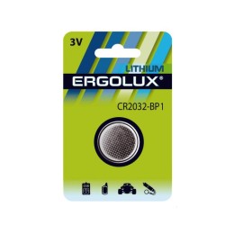 15076 Ergolux | Элемент питания литиевый CR2032 BL-1 (блист.1шт) 3В