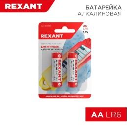 30-1050 Rexant | Элемент питания алкалиновый AA/LR6 1.5В 2700мА.ч (блист.2шт)