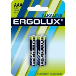 11743 Ergolux | Элемент питания алкалиновый AAA/LR03 1.5В Alkaline BL-2 (блист.2шт)