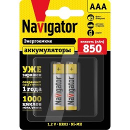 94784 NAVIGATOR | Аккумулятор AAA/HR03 94 784 NHR-850-HR03-RTU-BP2 (блист.2шт)
