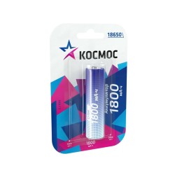 KOC18650Li-ion18UBL1 КОСМОС | Аккумулятор Li-ion 18650 1800мА.ч без защиты (блист.1шт)