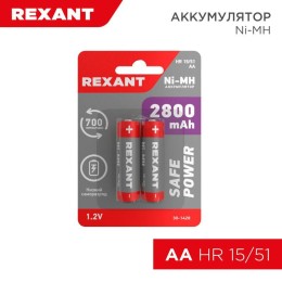 30-1428 Rexant | Аккумулятор AA 1.2В 2800мА.ч (блист.2шт)