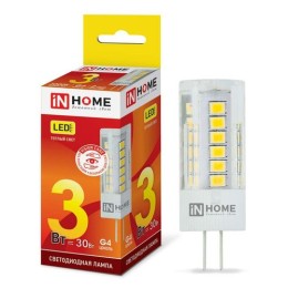 4690612019789 IN HOME | Лампа светодиодная LED-JC-VC 3Вт 12В G4 3000К 260лм IN