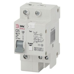 Б0039289 Эра | Выключатель автоматический дифференциального тока 2п (1P+N) C 25А 30мА тип AC SIMPLE-mod-31