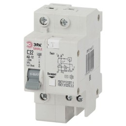 Б0039290 Эра | Выключатель автоматический дифференциального тока 2п (1P+N) C 32А 30мА тип AC SIMPLE-mod-32