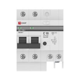 DA2-10-30-pro EKF | Выключатель автоматический дифференциального тока 2п 4мод. C 10А 30мА тип AC 4.5кА АД-2 PROxima