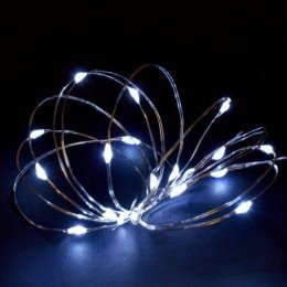 LGDB500-2-020-02-T-B-20 IEK | Гирлянда "Роса" 2м 20LED бел. IP20 провод прозр. шнур 0.3м 2AA